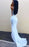 Sexy White Mermaid High Neck Sleeveless Long Prom Dresses - Prom Dresses