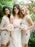 Sheath Bateau Above-Knee 3/4 Sleeves Grey Lace Bridesmaid Dress - Bridesmaid Dresses