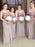 Sheath Bateau Blush Elastic Satin Bridesmaid Dress - Bridesmaid Dresses