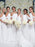Sheath Cold Shoulder Sweep Train White Chiffon Bridesmaid Dress - Bridesmaid Dresses