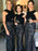 Sheath Cross V-Neck Cut Out Black Lace Bridesmaid Dress - Bridesmaid Dresses