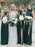 Sheath High Neck Dark Green Satin Bridesmaid Dress - Bridesmaid Dresses