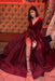 Sheath Long Sleeves Split Floor Length Prom Red Evening Dress - Prom Dresses