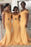 Sheath Memraid Elegant Simple Cheap Long Yellow Bridesmaid Dresses - Bridesmaid Dresses