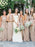 Sheath One Shoulder Champagne Elastic Satin Bridesmaid Dress - Bridesmaid Dresses