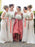 Sheath Round Neck Sweep Train White Chiffon Bridesmaid Dress - Bridesmaid Dresses