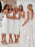 Sheath Scoop Knee Length White Bridesmaid Dress - Bridesmaid Dresses
