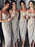 Sheath Spaghetti Straps Sleeveless Grey Satin Bridesmaid Dress - Bridesmaid Dresses