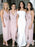 Sheath V-Neck Ankle Length Pink Chiffon Bridesmaid Dress - Bridesmaid Dresses