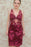 Sheath V Neck Sleeveless Homecoming Dresses Dark Red Lace Short Prom Dress - Prom Dresses