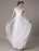 Sheath Wedding Dress V-Neck Lace Chiffon Pleated Floor Length Bridal Dress misshow