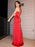 Sheath/Column Ruched Sleeveless Spaghetti Straps Matte Satin Floor-Length Dresses - Prom Dresses