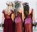Shiny Burgundy Sequins Long Mismatched Bridesmaid Dress - Bridesmaid Dresses