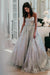 Shiny Cheap Sweetheart Silver Prom Dresses Floor Length Strapless Long Evening Dress - Prom Dresses
