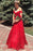 Shiny Off Shoulder Red Long Prom Dresses, Off the Shoulder Red Formal Dresses, y Red Evening Dresses