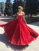 Shiny Off Shoulder Red Long Prom Dresses, Off the Shoulder Red Formal Dresses, y Red Evening Dresses