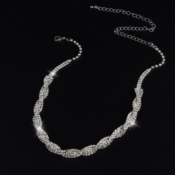 Shiny Silver Necklace Earrings Bridal Jewelry Sets | Bridelily - jewelry sets