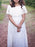 Flower Girl Dresses Jewel Neck Lace Short Sleeves Ankle Length A Line Pleated Formal Kids Pageant Dresses