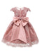 Flower Girl Dresses Jewel Neck Lace Short Sleeves Knee-Length Kids Social Party Princess Dresses