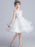 Flower Girl Dresses White Jewel Neck Short Sleeves Embroidered Kids Party Dresses