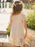 Ivory Flower Girl Dresses Jewel Neck Short Sleeves Lace Formal Kids Pageant Dresses
