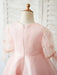 Flower Girl Dresses Jewel Neck Short Sleeves Kids Pink Social Party Dresses