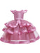 Flower Girl Dresses Jewel Neck Tulle Short Sleeves Knee Length Princess Silhouette Beaded Formal Kids Pageant Dresses