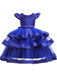 Flower Girl Dresses Jewel Neck Tulle Short Sleeves Knee Length Princess Silhouette Beaded Formal Kids Pageant Dresses