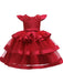 Flower Girl Dresses Jewel Neck Tulle Short Sleeves Knee Length Princess Silhouette Beaded Formal Kids Pageant Dresses