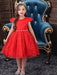 Flower Girl Dresses Jewel Neck Polyester Cotton Short Sleeves Knee Length Princess Silhouette Flowers Kids Social Party Dresses