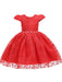 Flower Girl Dresses Jewel Neck Polyester Cotton Short Sleeves Knee Length Princess Silhouette Flowers Kids Social Party Dresses