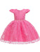 Flower Girl Dresses Jewel Neck Polyester Cotton Short Sleeves Knee Length Princess Silhouette Flowers Kids Social Party Dresses