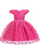 Flower Girl Dresses Jewel Neck Polyester Cotton Short Sleeves Knee Length Princess Silhouette Flowers Kids Social Party Dresses