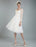 Short Wedding Dress Tulle Knee Length V Neck Long Sleeves A Line Natural Waist Bridal Gowns