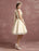 Short Wedding Dresses Satin Vintage Princess Bridal Dress Knee Length Sleeveless Lace Edge Pleated Bridal Gown With Ribbon Bow misshow