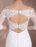 Short Wedding Dresses Sheath Lace Bridal Dress Ivory Off The Shoulder Half Sleeve Illusion Knee Length Column Wedding Reception Dress misshow