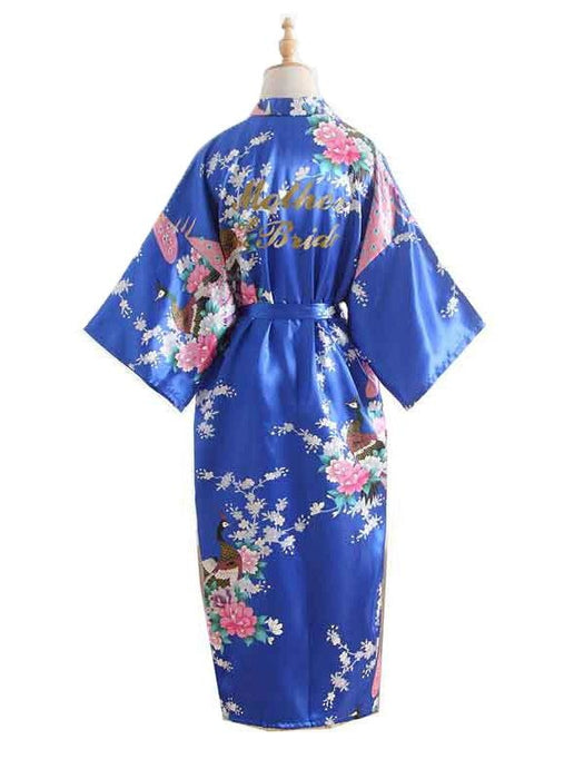 Silk Satin Wedding Bride Sleepwear Robes | Bridelily - sapphire blue / One Size - robes