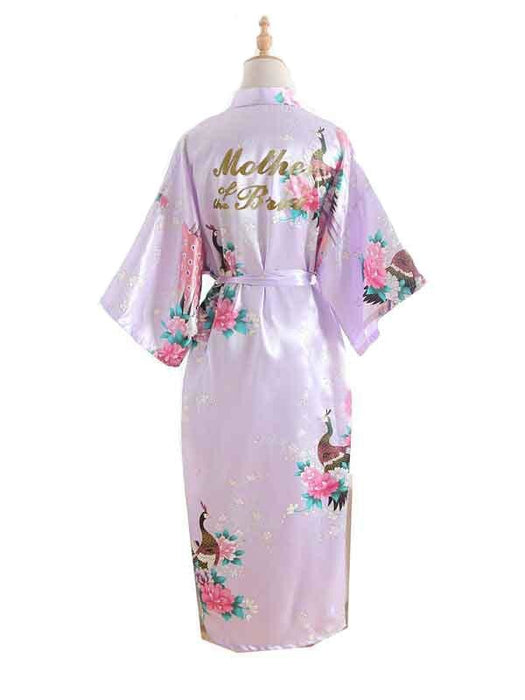 Silk Satin Wedding Bride Sleepwear Robes | Bridelily - Lavender / One Size - robes