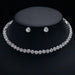 Silver Circle Crystal Necklace Earrings Bridal Jewelry Sets | Bridelily - jewelry sets