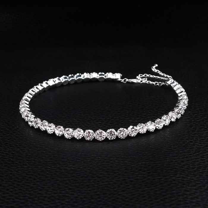 Silver Circle Crystal Necklace Earrings Bridal Jewelry Sets | Bridelily - jewelry sets