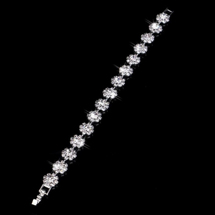 Silver Color Rhinestone Flower Bridal Jewelry Sets | Bridelily - jewelry sets