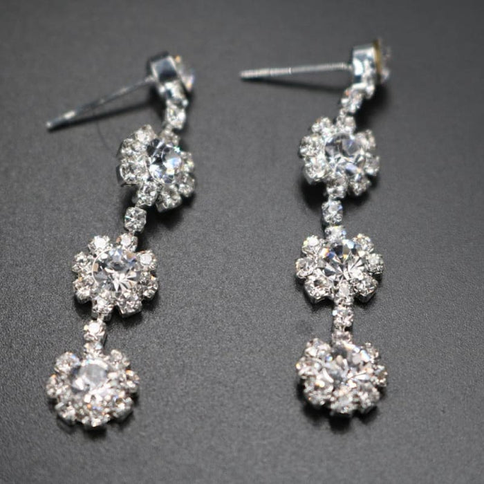 Silver Color Rhinestone Flower Bridal Jewelry Sets | Bridelily - jewelry sets