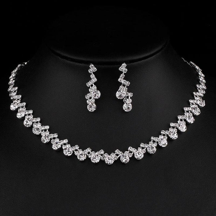 Silver Handmade Pearl Crystal Jewelry Sets | Bridelily - jewelry sets