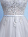 Silver Prom Dress Tulle Backless Party Dress Lace Applique A Line Occasion Dress With Train