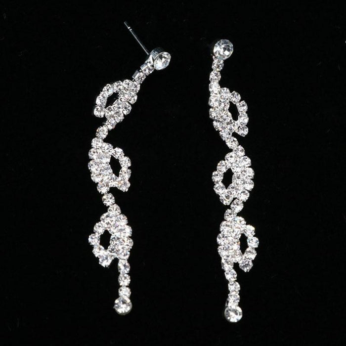 Silver Rhinestone Leaves Wedding Jewelry Sets | Bridelily - jewelry sets