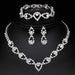 Silver Rhinestone Necklace Earrings Bracelet Jewelry Sets | Bridelily - jewelry sets