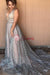 Silver Sleeveless Deep V-Neck Sequin Floor Length Prom Dresses - Prom Dresses