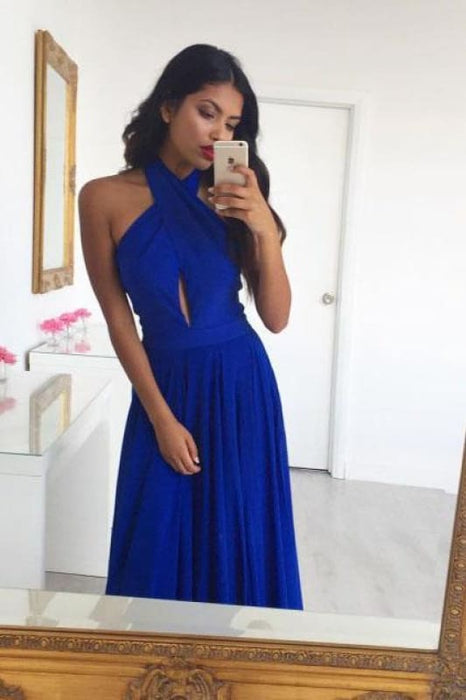 Simple A Line Gown Cute Long Prom Dresses Cheap - Bridelily Simple A Line Gown Cute Long Prom Dresses Cheap - Bridelily