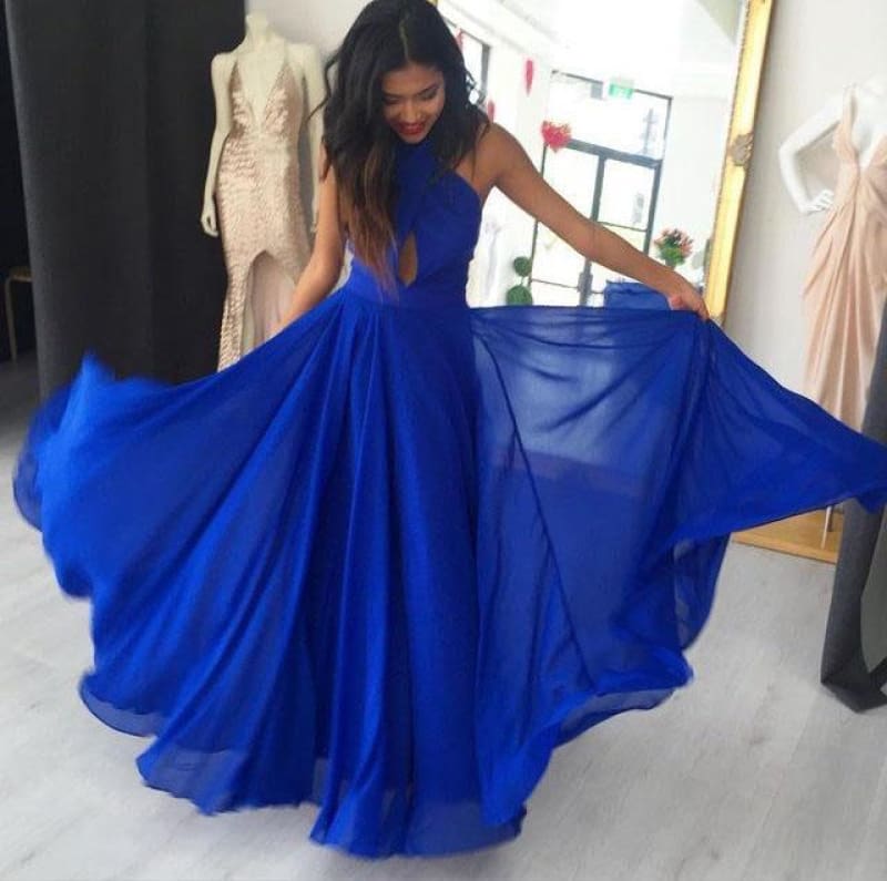 Simple A Line Gown Cute Long Prom Dresses Cheap - Bridelily Simple A Line Gown Cute Long Prom Dresses Cheap - Bridelily