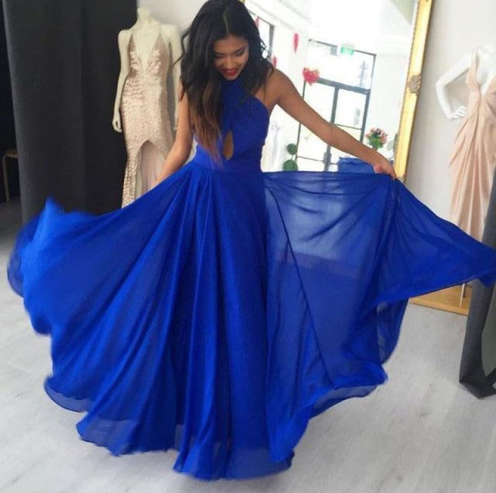 Simple A Line Gown Cute Long Prom Dresses Cheap - Bridelily Simple A Line Gown Cute Long Prom Dresses Cheap - Bridelily